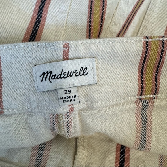 Madewell Emmett Wide Leg Crop Pants in Antique Coral Stripe - Picture 7 of 9